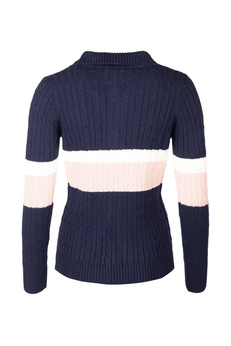 Rydale Ladies Striped Quarter Zip Jumper - Bramham
