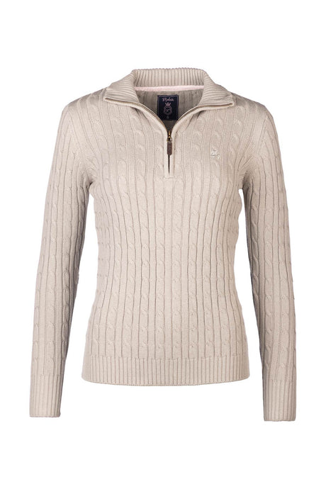 Rydale Ladies Quarter Zip Cable Knit Jumper - Emma