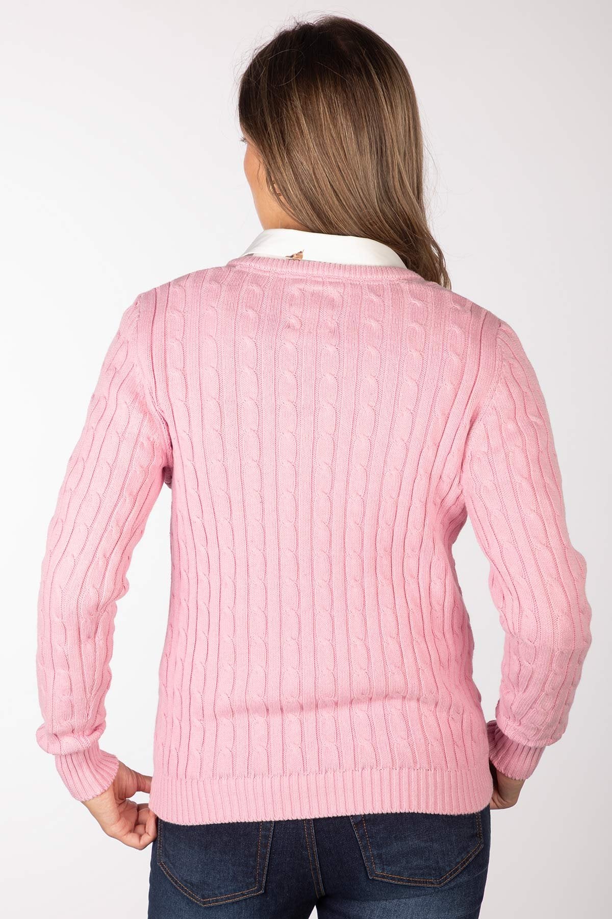 Rydale Ladies V Neck Cable Knit Jumper - Emma