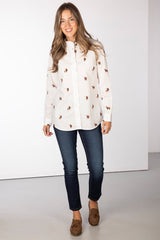 Rydale Ladies Oxford Cotton Ruffled Shirt - Ivy