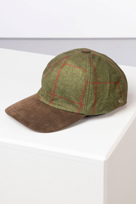Rydale Men's Tweed Print Baseball Cap With Nubuck Peak - Danby