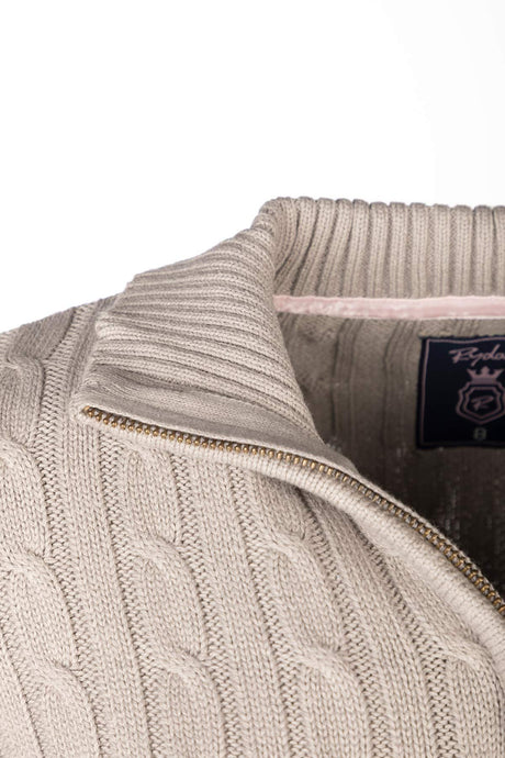 Rydale Ladies Quarter Zip Cable Knit Jumper - Emma
