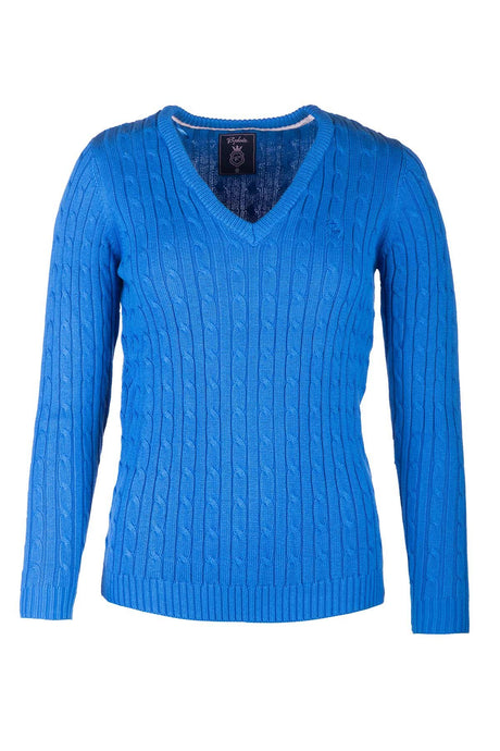 Rydale Ladies V Neck Cable Knit Jumper - Emma