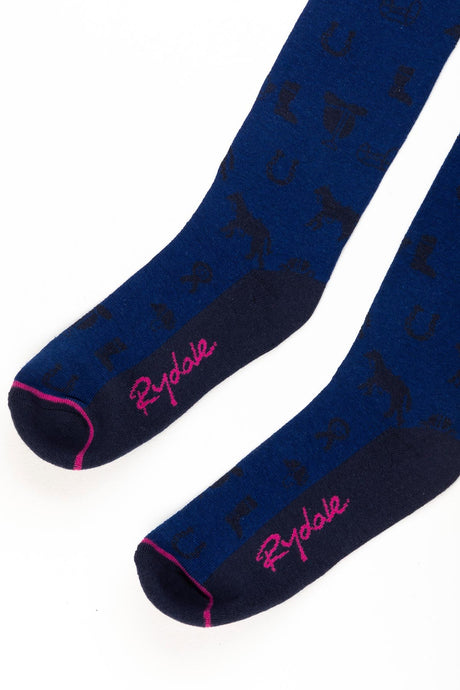 Rydale Ladies Horse Print Knee Length Riding Socks