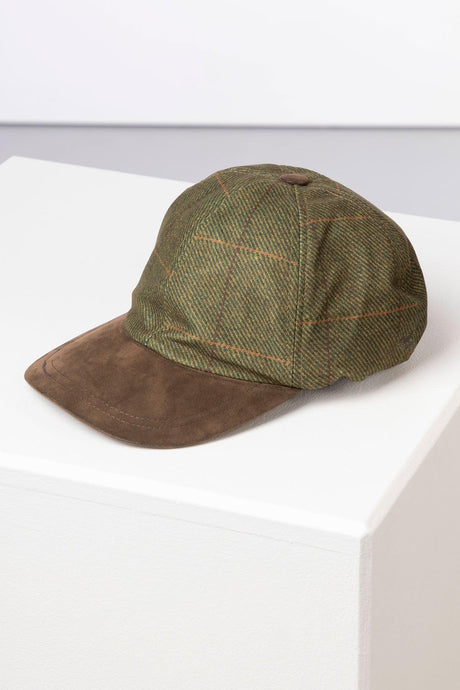 Rydale Men's Tweed Print Baseball Cap With Nubuck Peak - Danby