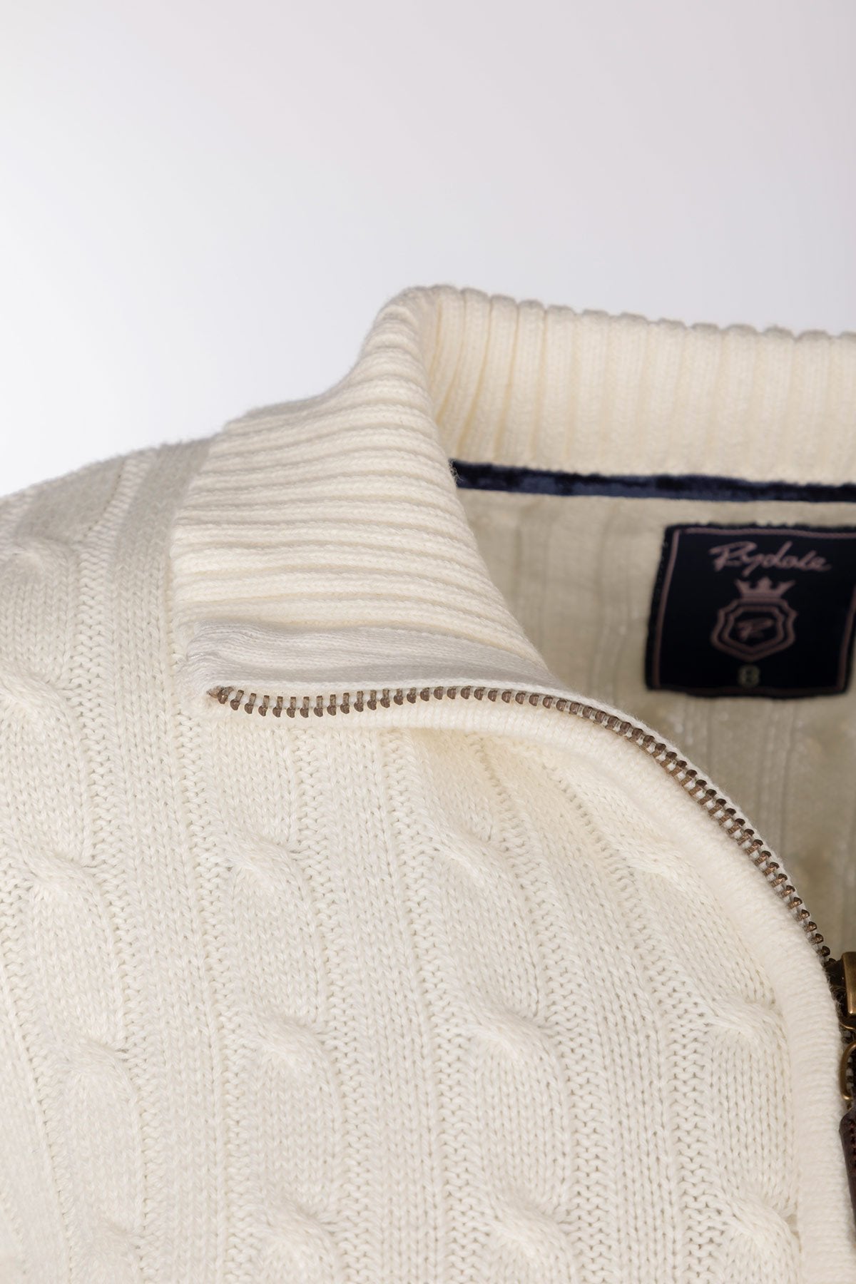 Rydale Ladies Quarter Zip Cable Knit Jumper - Emma