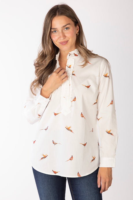 Rydale Ladies Overhead Ruffled Shirt - Ivy