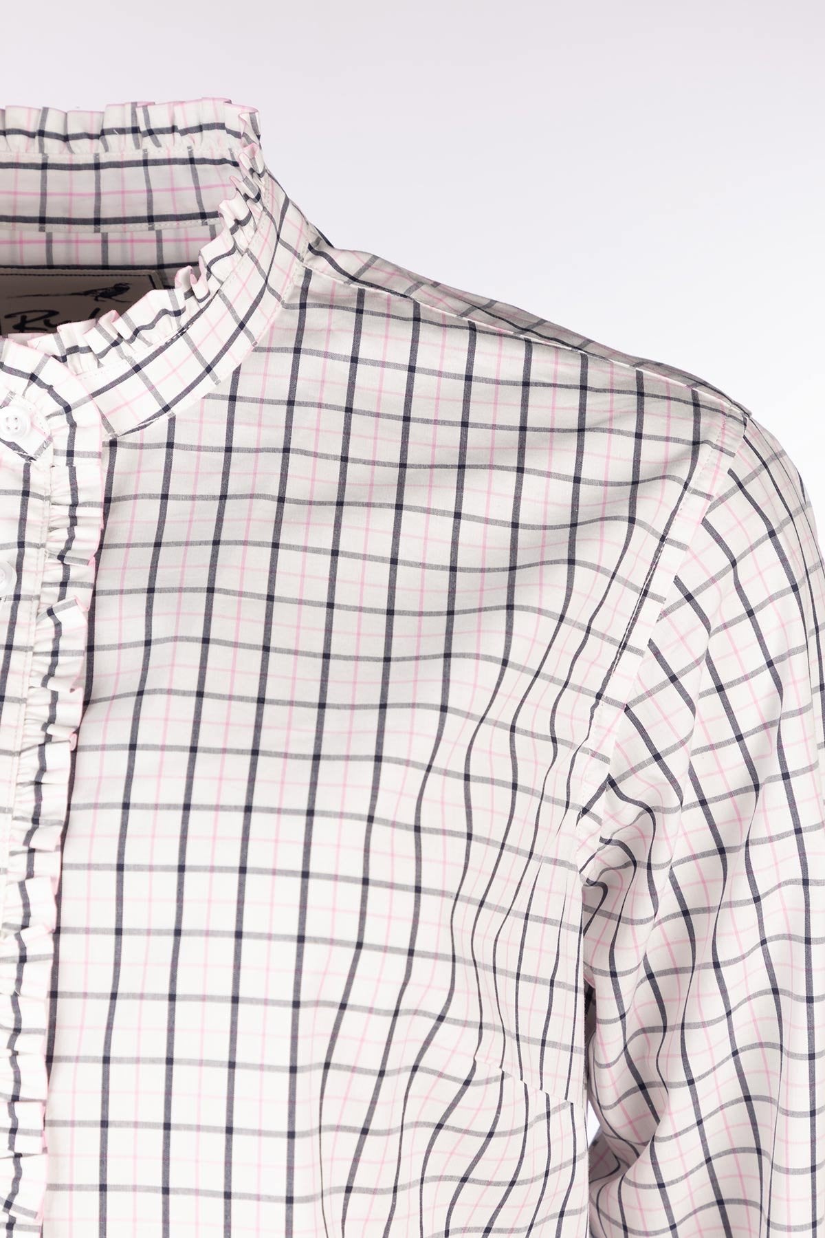 Rydale Ladies Oxford Cotton Ruffled Shirt - Ivy