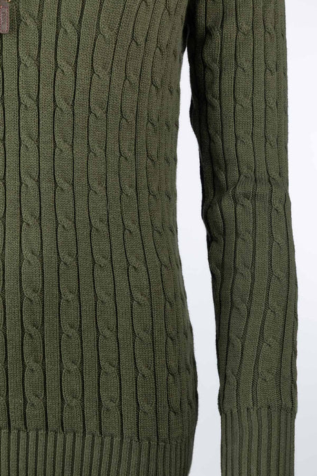 Rydale Ladies Quarter Zip Cable Knit Jumper - Emma