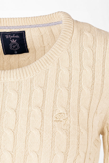 Rydale Ladies Crew Neck Cable Knit Jumper - Emma