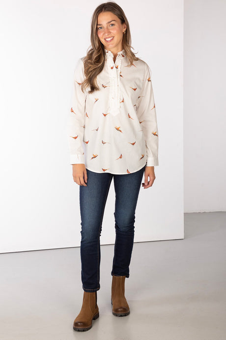 Rydale Ladies Overhead Ruffled Shirt - Ivy