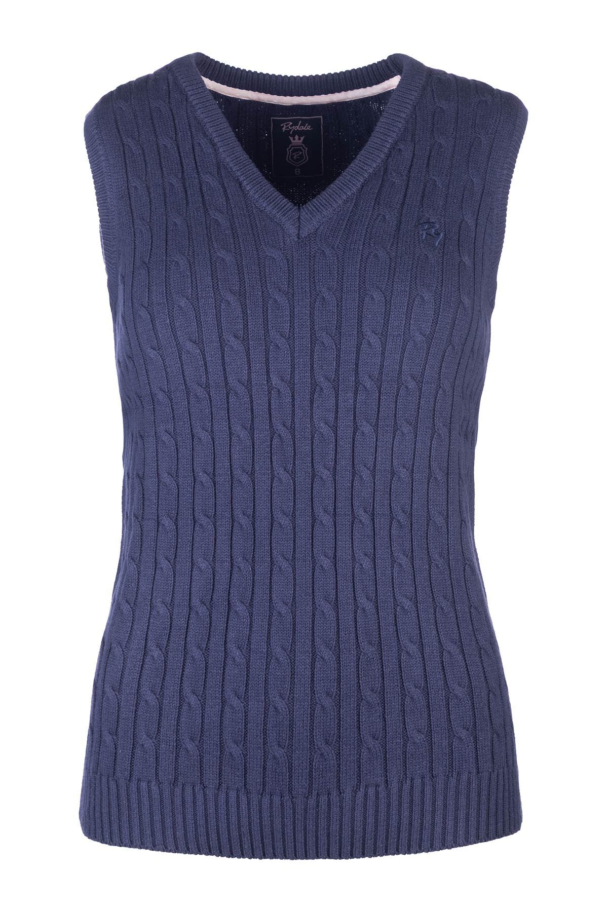 Rydale Ladies V Neck Cable Knit Vest- Emma