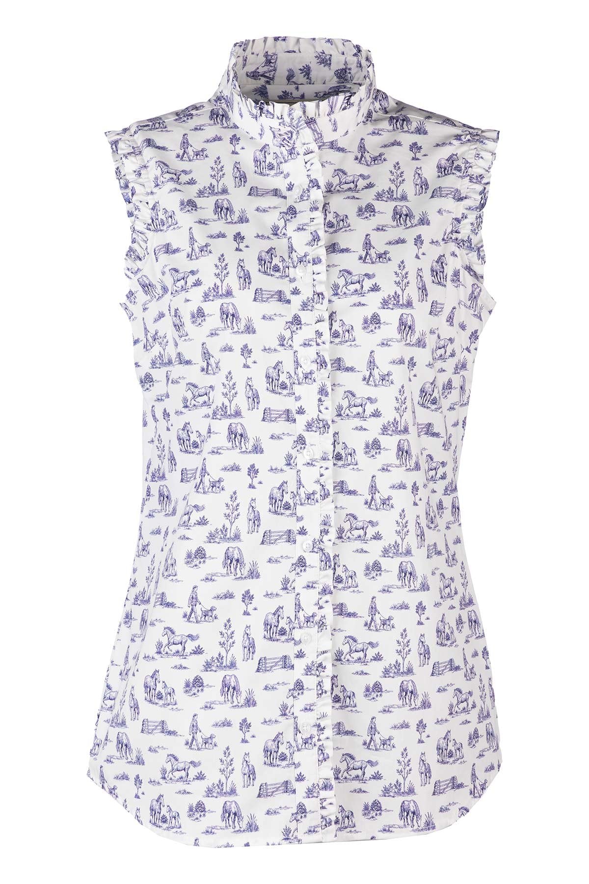Rydale Ladies Ruffled Sleeveless Shirt - Ivy