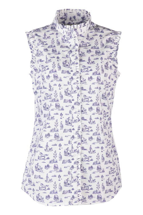 Rydale Ladies Ruffled Sleeveless Shirt - Ivy