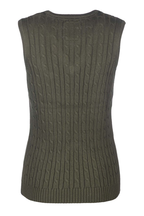 Rydale Ladies V Neck Cable Knit Vest- Emma