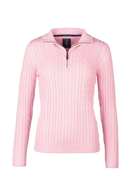 Rydale Ladies Quarter Zip Cable Knit Jumper - Emma