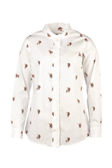 Rydale Ladies Oxford Cotton Ruffled Shirt - Ivy
