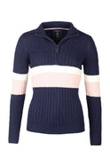 Rydale Ladies Striped Quarter Zip Jumper - Bramham