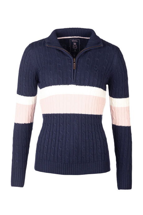 Rydale Ladies Striped Quarter Zip Jumper - Bramham