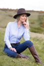 Rydale Ladies Oxford Cotton Ruffled Shirt - Ivy