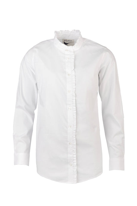 Rydale Ladies Oxford Cotton Ruffled Shirt - Ivy