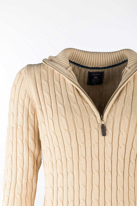 Rydale Ladies Quarter Zip Cable Knit Jumper - Emma