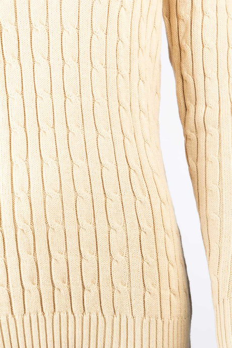 Rydale Ladies V Neck Cable Knit Jumper - Emma