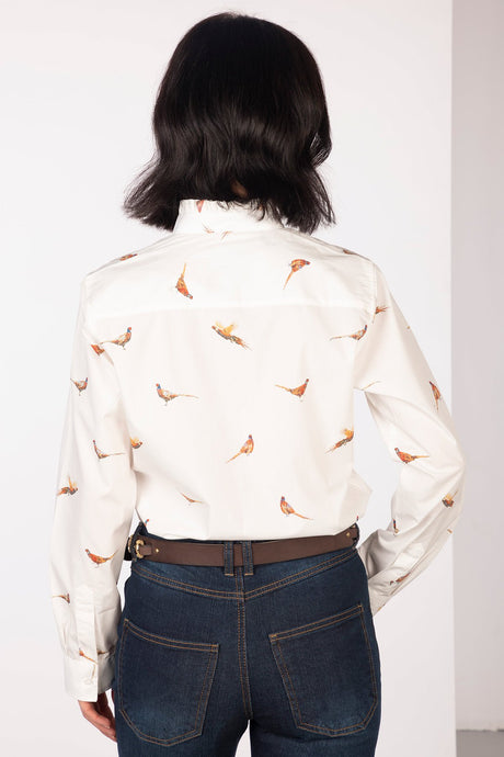 Rydale Ladies Oxford Cotton Ruffled Shirt - Ivy