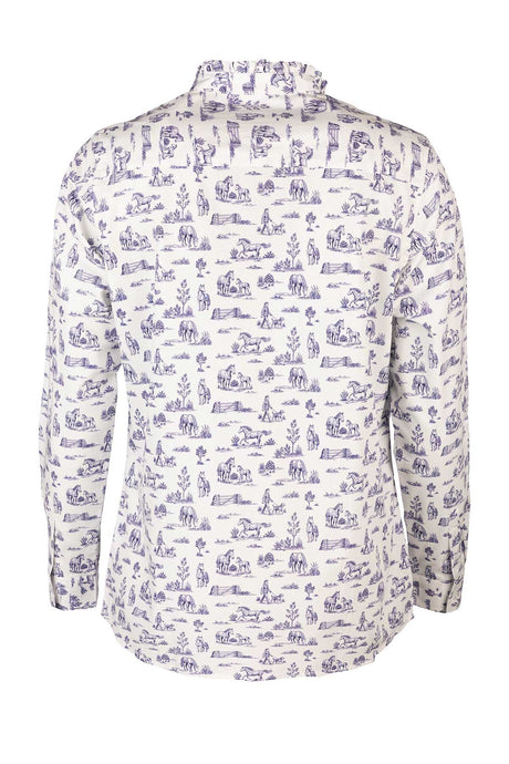 Rydale Ladies Oxford Cotton Ruffled Shirt - Ivy