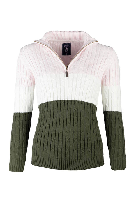 Rydale Ladies Striped Quarter Zip Jumper - Bramham