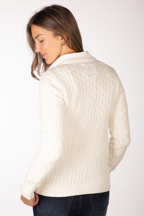 Rydale Ladies Crew Neck Cable Knit Jumper - Emma