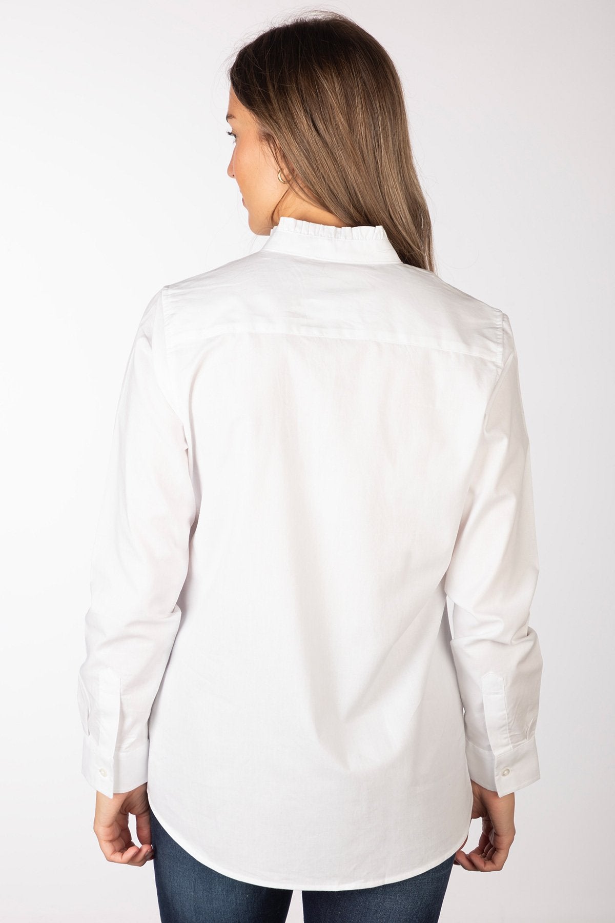 Rydale Ladies Oxford Cotton Ruffled Shirt - Ivy