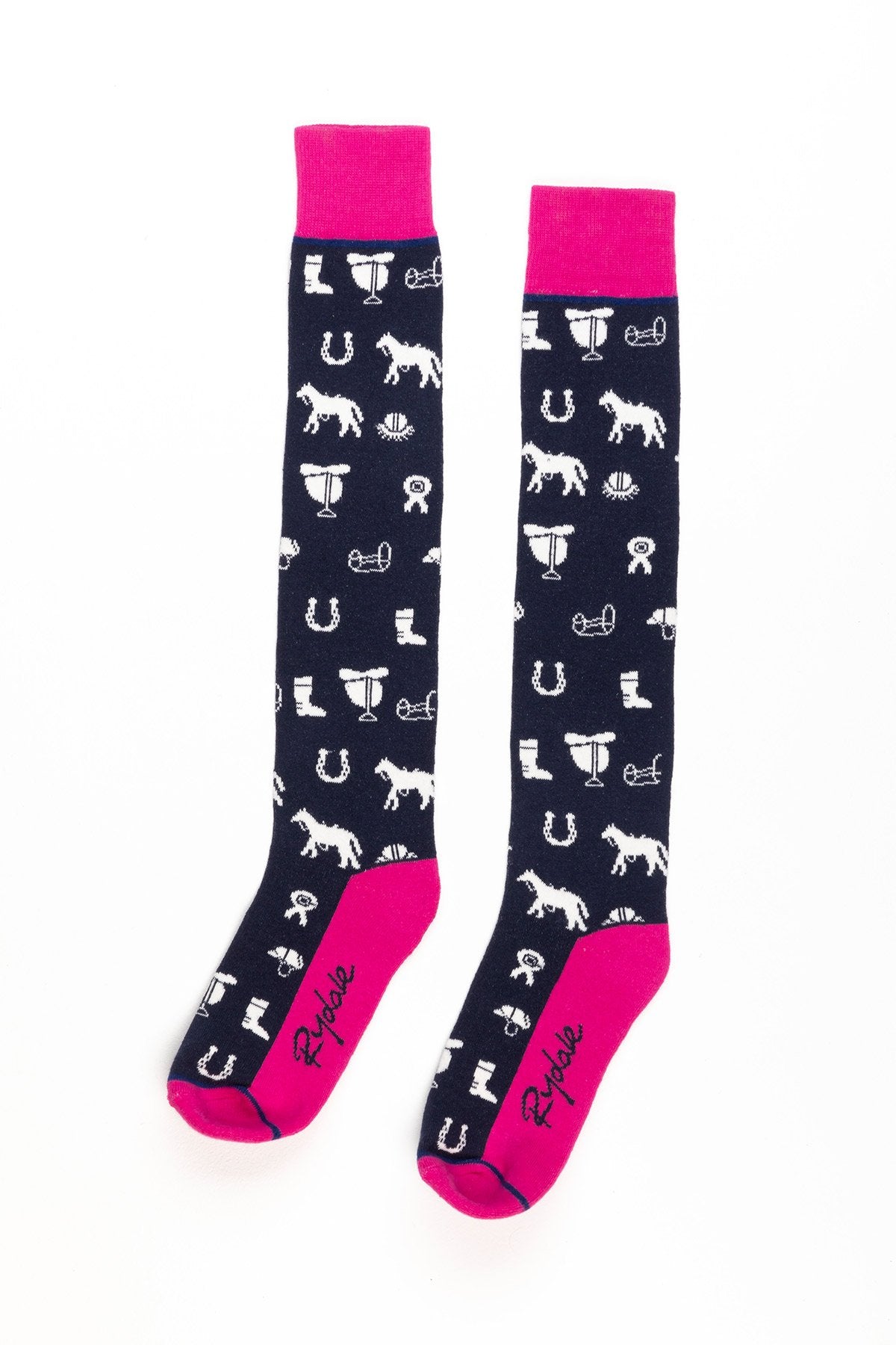 Rydale Ladies Horse Print Knee Length Riding Socks