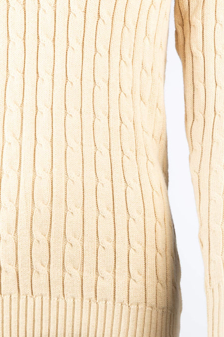 Rydale Ladies Quarter Zip Cable Knit Jumper - Emma