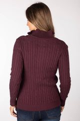 Rydale Ladies Quarter Zip Cable Knit Jumper - Emma