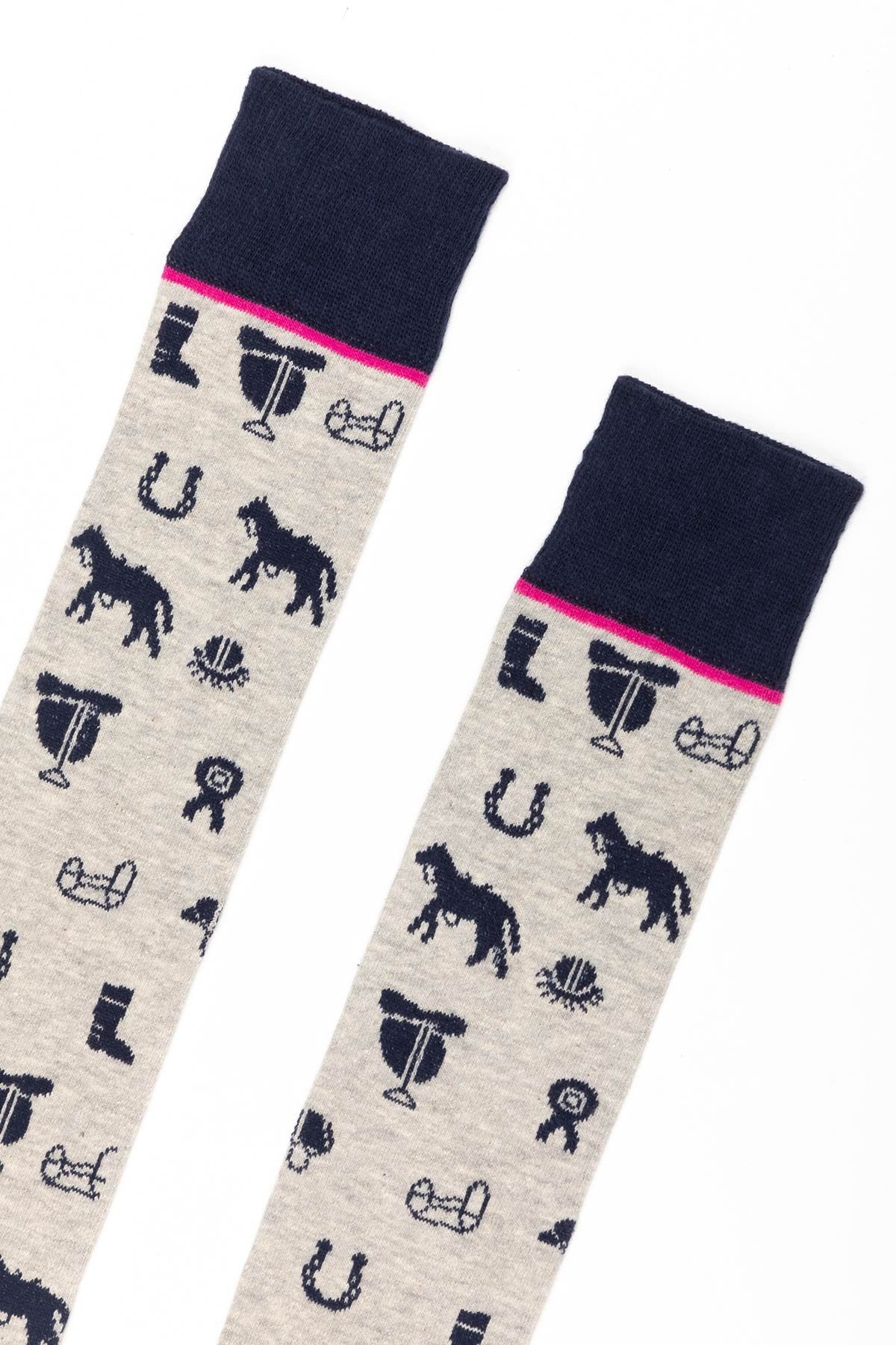 Rydale Ladies Horse Print Knee Length Riding Socks