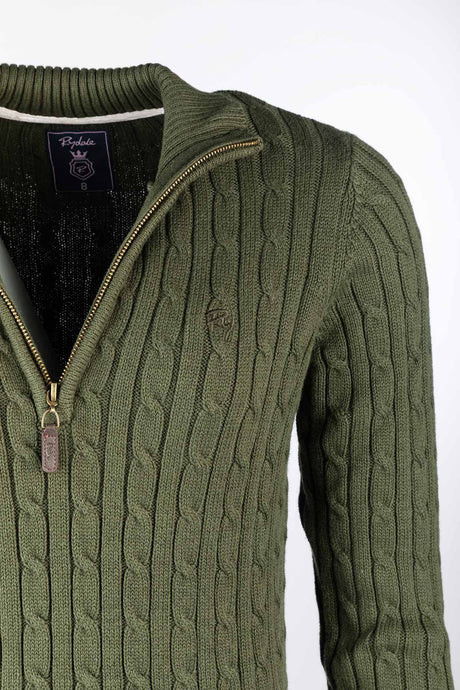 Rydale Ladies Quarter Zip Cable Knit Jumper - Emma