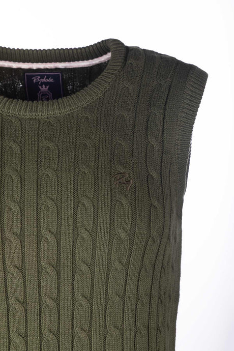 Rydale Ladies Crew Neck Cable Knit Vest - Emma