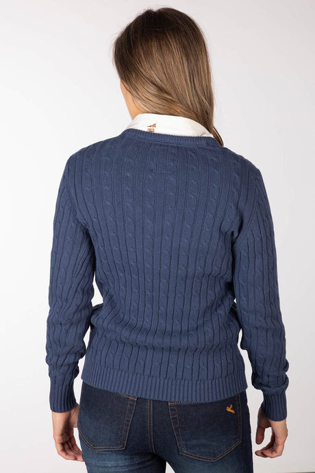 Rydale Ladies V Neck Cable Knit Jumper - Emma