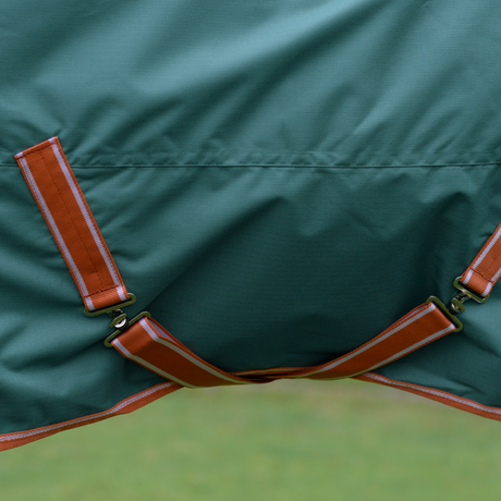 Weatherbeeta Comfitec Tyro Standard Neck Lite Plus Turnout Rug #colour_green-burnt-orange-white