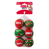 KONG Holiday SqueakAir Balls, 6er-Pack