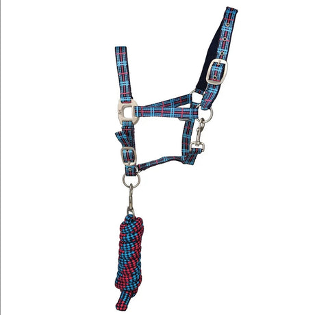 Hy Equestrian Tartan Head Collar with Lead Rope