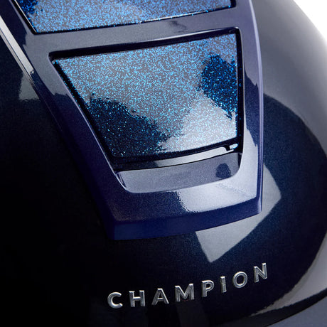 Champion Insight Glitter Oval Wide Peak Riding Hat #colour_metallic-navy-sparkle-navy