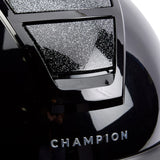 Champion Insight Glitter Oval Wide Peak Riding Hat #colour_metallic-black-sparkle-black