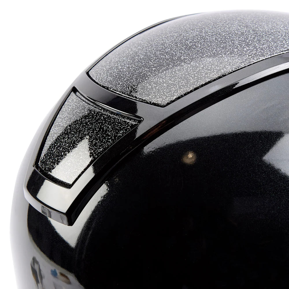 Champion Insight Glitter Oval Wide Peak Riding Hat #colour_metallic-black-sparkle-black