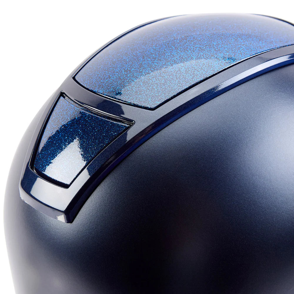 Champion Insight Glitter Oval Wide Peak Riding Hat #colour_matt-navy-sparkle-navy
