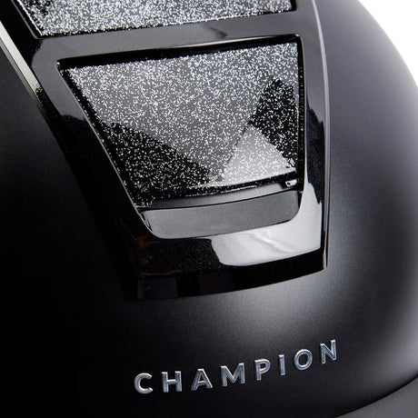 Champion Insight Glitter Oval Standard Peak Riding Hat #colour_matt-black-sparkle-black