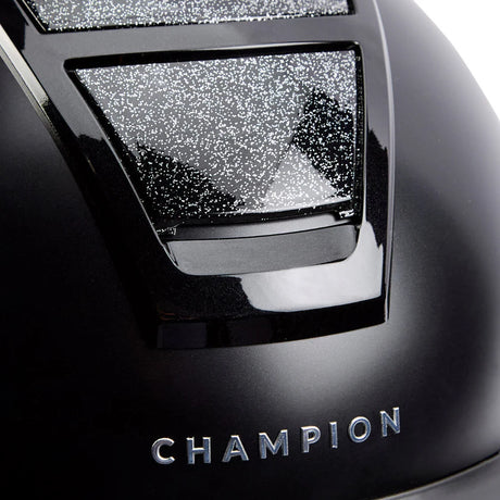Champion Insight Glitter Oval Wide Peak Riding Hat #colour_matt-black-sparkle-black