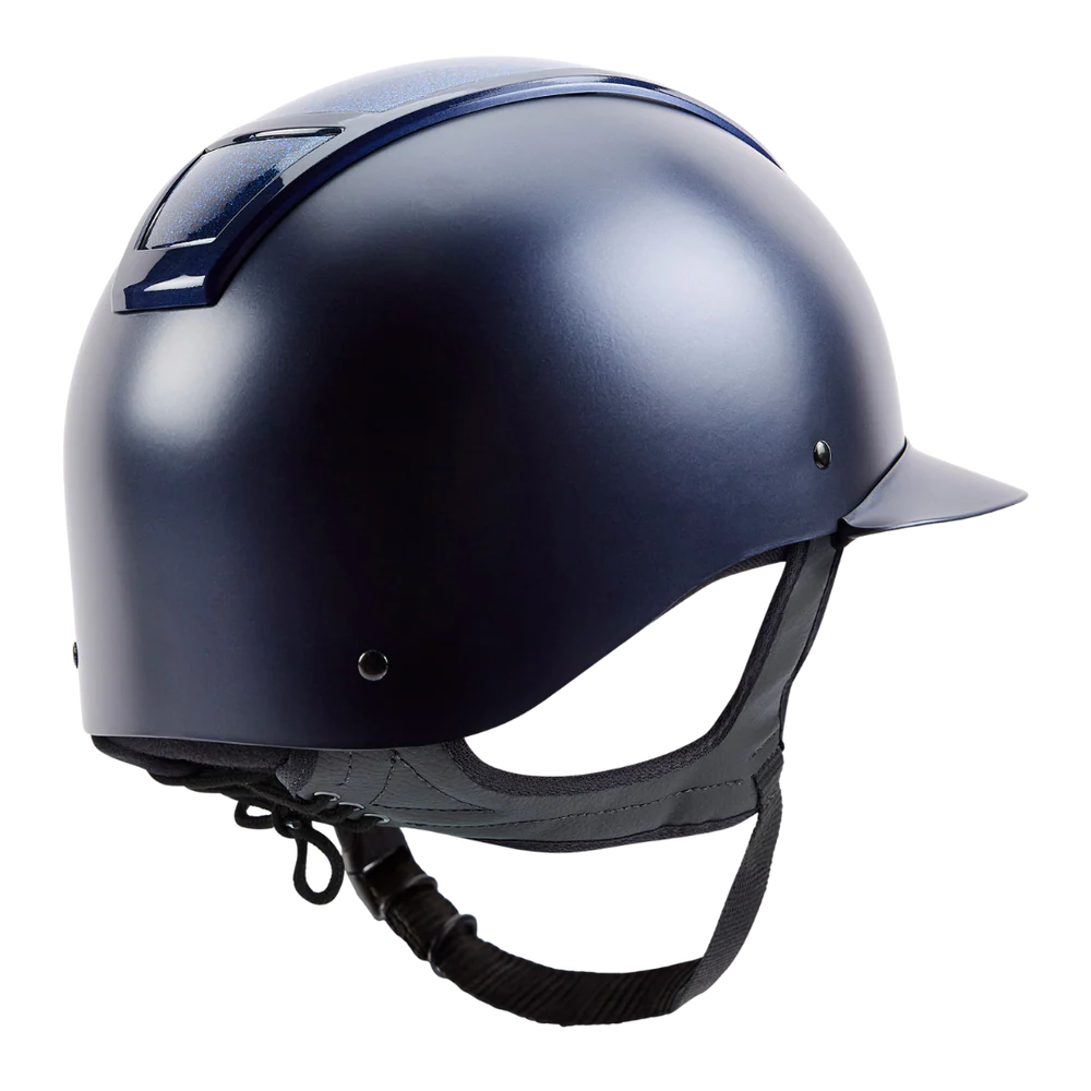 Champion Insight Glitter Round Wide Peak Riding Hat #colour_matt-navy-sparkle-navy