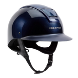 Champion Insight Glitter Round Wide Peak Riding Hat #colour_metallic-navy-sparkle-navy